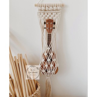 Macrame Decor Treo Đàn Ukulele Soprano Trang Trí Góc Tường