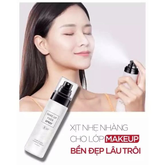 Xịt Khoáng Khóa lớp MAKEUP FIXER SPRAY 100ml,Có Ánh Nhũ Giữ Lớp Trang Điểm Lâu Trôi Và Cấp Ẩm.Tặng Kèm 1 Túi Gấu.
