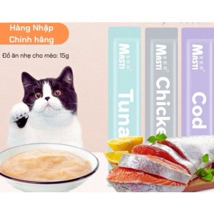[HCM] Súp thưởng cung cấp dinh dưỡng dành cho mèo, cho thú cưng Masti 15gr/thanh
