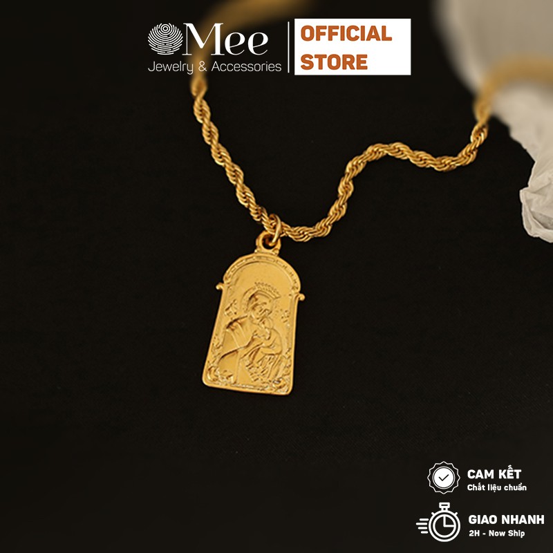 Vòng cổ MEE đức mẹ Maria, dây chuyền hình thánh giá mạ vàng 18k - N2816