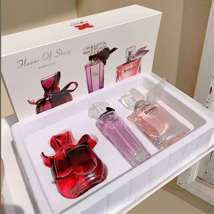Bộ 3 chai Nước hoa nữ cao cấp online Flower thơm lâu quyến rũ chính hãng 75ml