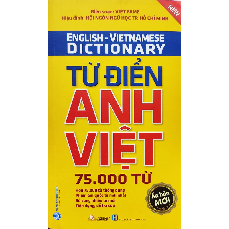 Sách - Từ Điển Anh Việt - 75000 Từ (Ấn bản mới 70k)