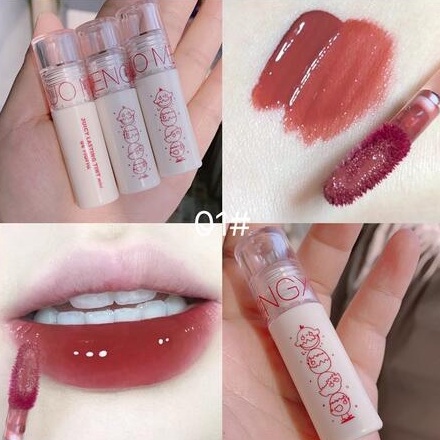 Son bóng MENGXIDUO 3D hương trái cây chống nước lâu trôi 3g