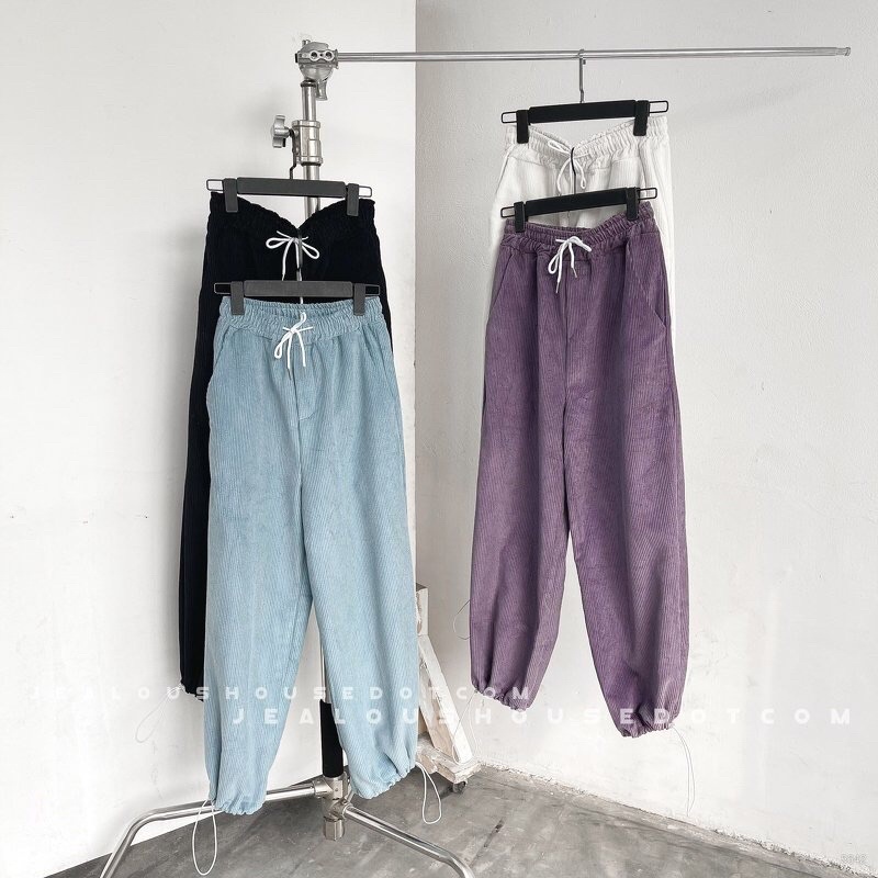 Quần vải nữ, quần jogger nữ gấu dây rút Boom 5642