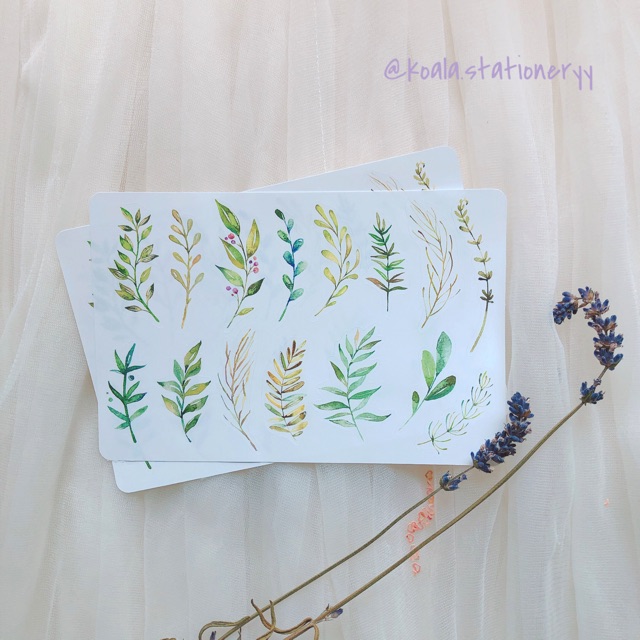 Bullet Journal Sticker - Lá Xanh