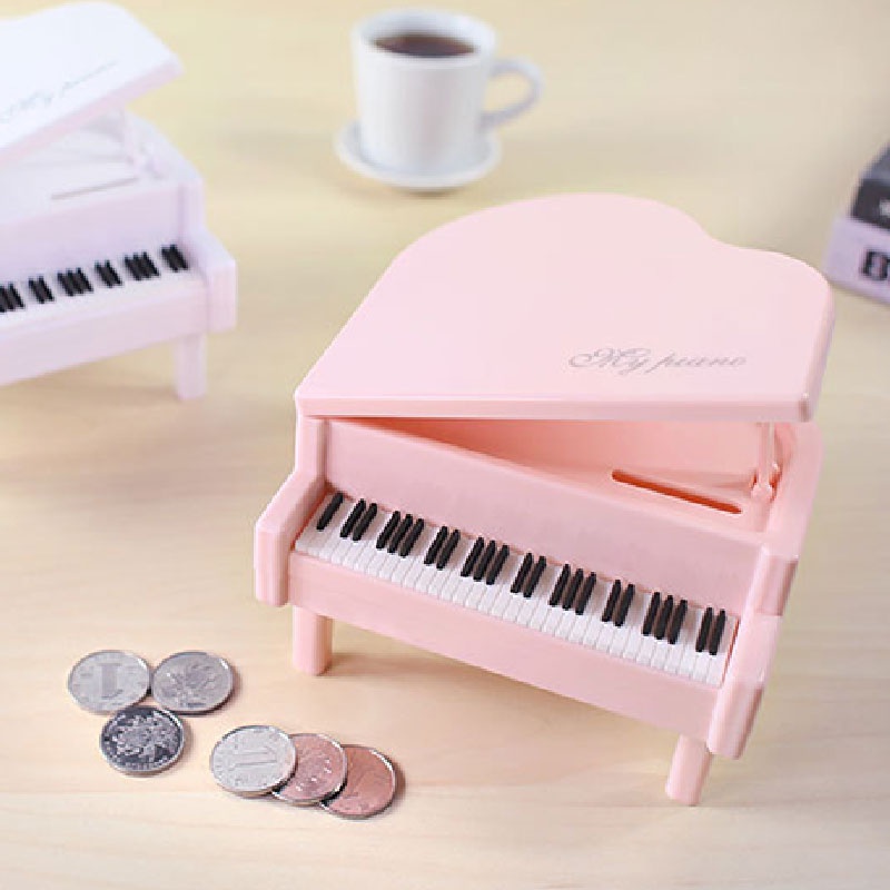 Hộp đựng tiết kiệm tiền JIASHI hình dạng đàn piano để bàn bằng nhựa sáng tạo sử dụng hàng ngày dành cho trẻ em