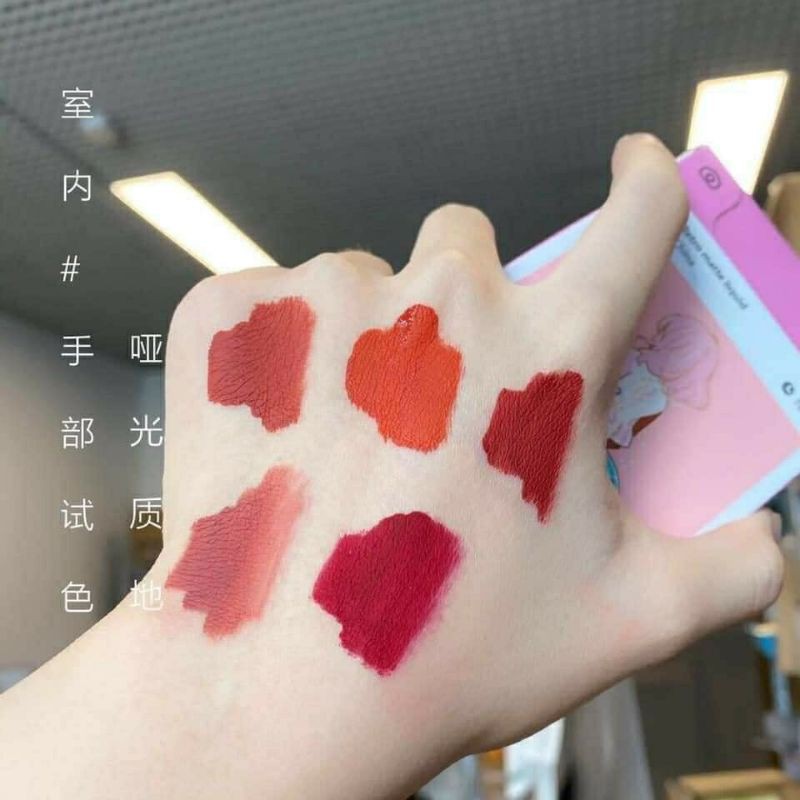 Set Son Kem Lì 5 Cây Muge Leen Cô Gái Retro Matte Liquid