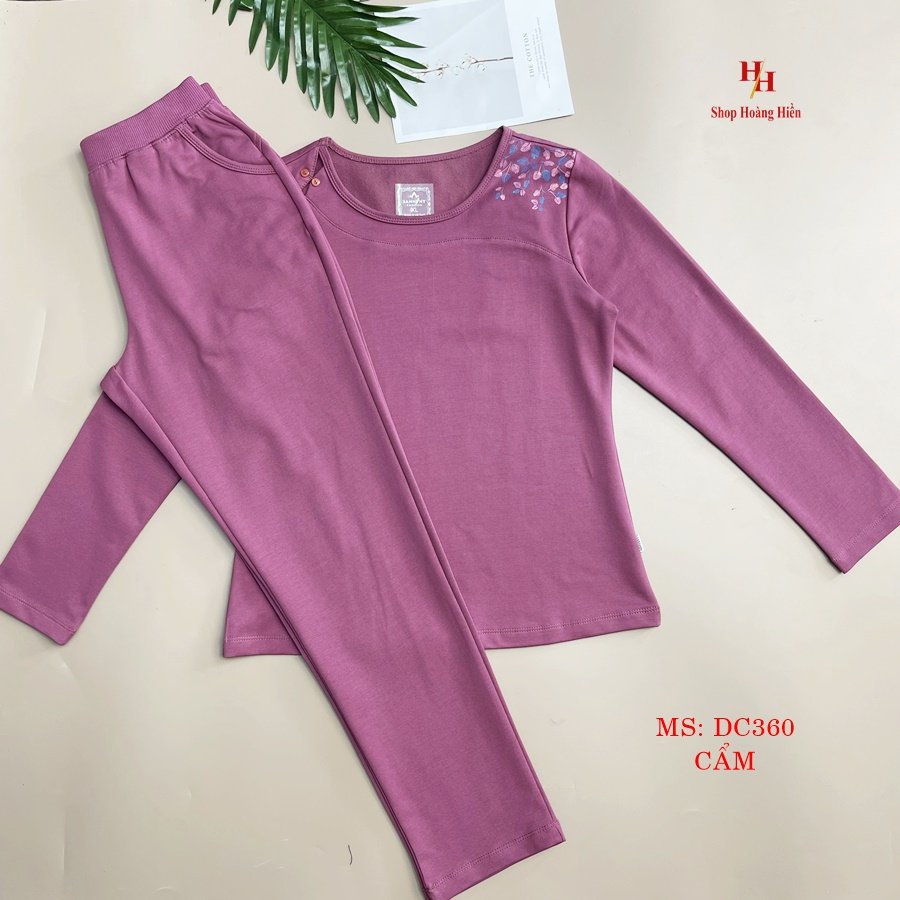 Bộ Đồ Trung Niên - Đồ Thu Đông Cao Cấp Dài Tay Chất Da Cá Cổ Chui Sang Trọng Lịch Sự Hifa Hoàng Hiền: DC360