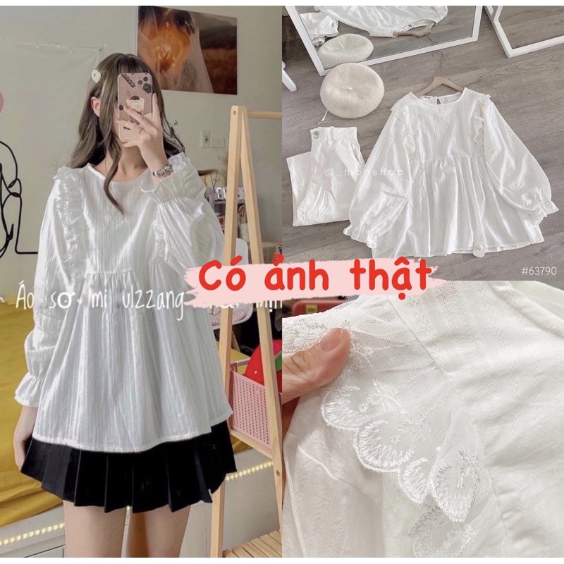 Áo Babydoll viền ren bánh bèo