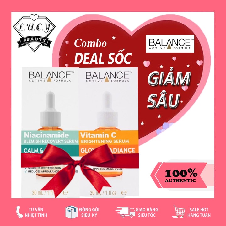 [COMBO BALANCE] Serum Ngừa Mụn, Giảm Thâm Và Làm Sáng Da Balance Vitamin C và Niacinamide Serum