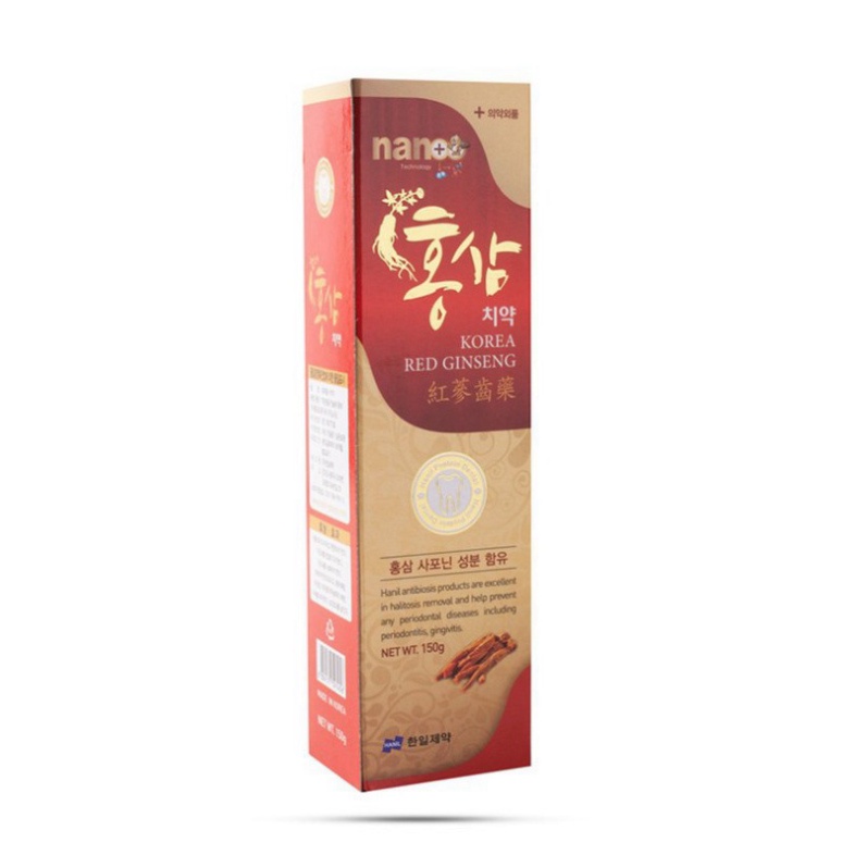 Kem Đánh  Răng Hồng Sâm Nano Hàn Quốc, Tuýp 150gr - Giúp Răng Chắc Khỏe, Trắng Sáng [ Hàng Mới Về ]