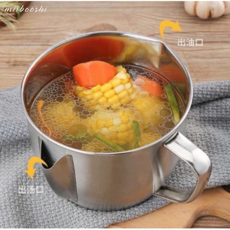 Ca Gạn Dầu Mỡ Tách Dầu Inox 304, Bình Lọc Dầu Mỡ, Âu Tô Gạn Mỡ, Loại Bỏ Chất Béo Trong Soup, Nước Dùng, Canh Lẩu ...