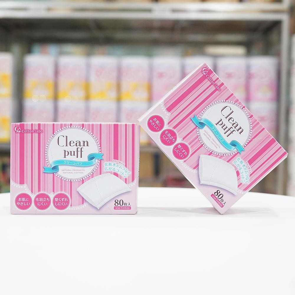 Bông tẩy Trang Clean puff  💝 𝑭𝑹𝑬𝑬𝑺𝑯𝑰𝑷 💝 bông tẩy trang Nhật, 80 Miếng | BigBuy360 - bigbuy360.vn