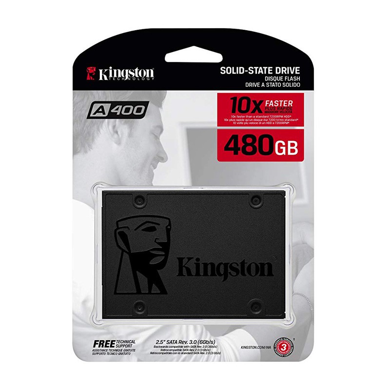 Ổ cứng SSD Kingston A400 SATA 3 480GB SA400S37/480G (Giá Khai Trương)