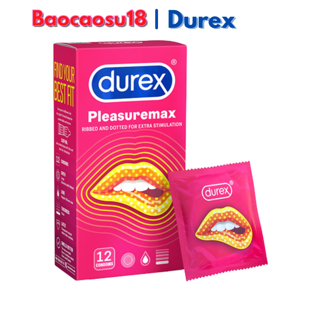 Bộ 2 hộp bao cao su Durex Pleasuremax ( 12 bao / 1 hộp ), gai đầy mình cho tình đê mê.