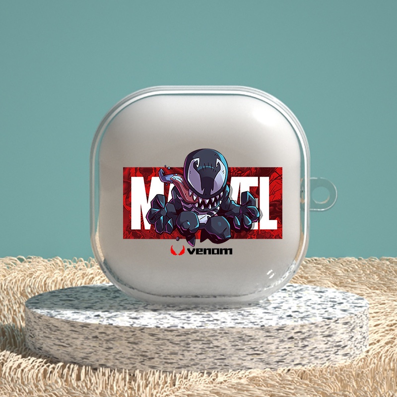 Vỏ Bảo Vệ Hộp Sạc Tai Nghe Samsung Galaxy Buds 2 Trong Suốt Họa Tiết Marvel Captain America / Spiderman / Iron Man / Venom Độc Đáo