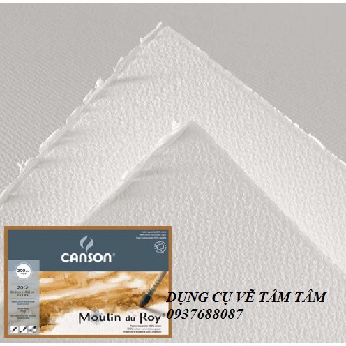 Giấy vẽ màu nước cao cấp Canson Moulin Du Roy xấp 5 tờ