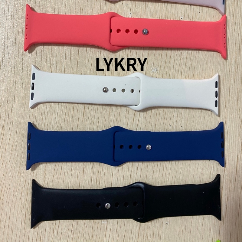 Dây đồng hồ thay thế LYKRY silicone đơn màu dành cho IWATCH 5 IWO 8 IWO 12 PRO W68 T500 Q99 W55