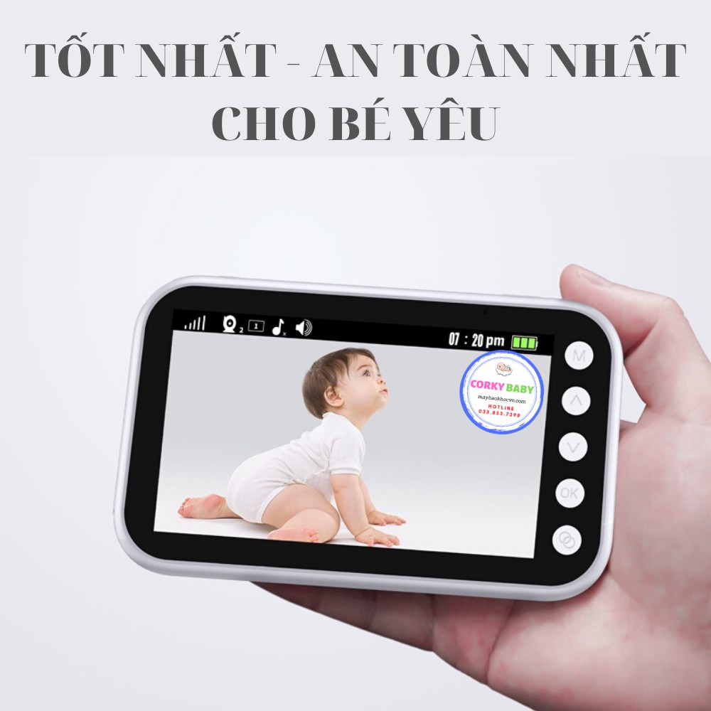 Máy báo khóc Corky Baby MBK501 Pro – 4.3inh. Màn hình siêu nét và hơn thế nữa !