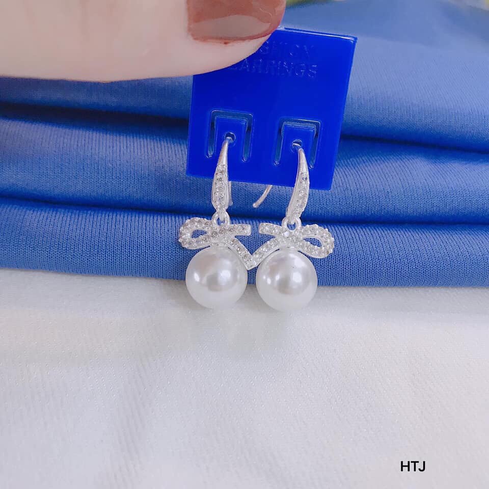 BÔNG TAI NỮ BẠC TA BÔNG TAI NƠ XINH XẮN LINH MIU SILVER