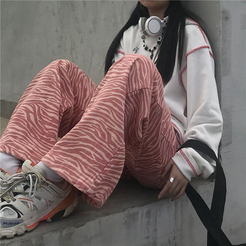 Quần Dài Dáng Rộng In Họa Tiết Ngựa Vằn Kiểu Hàn Quốc Cá Tính | BigBuy360 - bigbuy360.vn