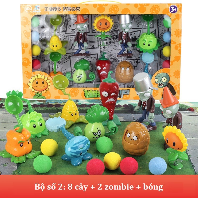 (Sẵn) Bộ đồ chơi plants vs zombies, đồ chơi trẻ em cây bắn zombies tuổi thơ cực vui -T7065