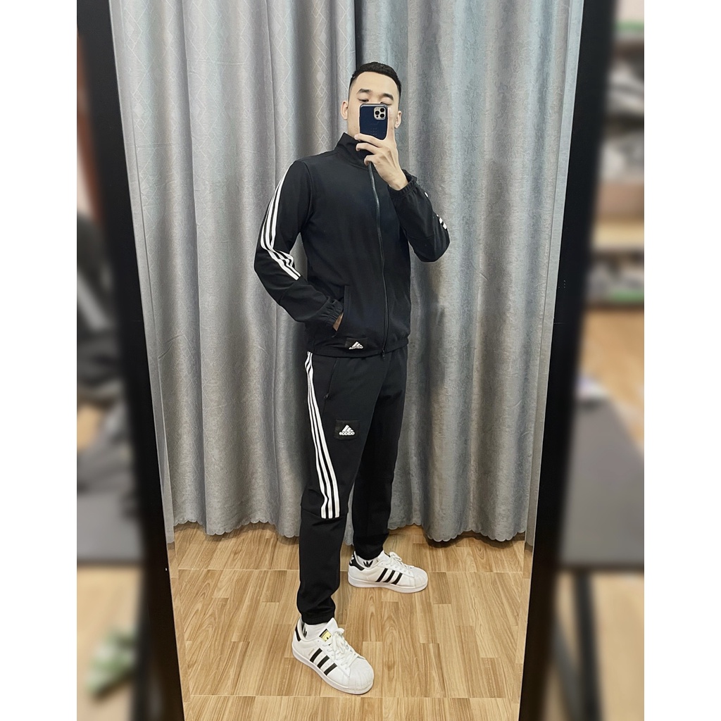 Bộ thể thao adidas gió 3 sọc chéo