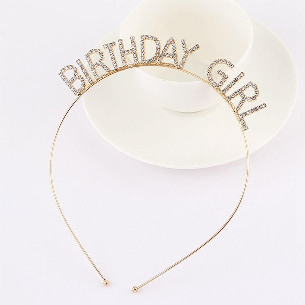 LILYES Băng Đô Cài Tóc Bằng Hợp Kim In Chữ Happy Birthday Phong Cách Hàn Quốc Sang Trọng Dùng Làm Quà Tặng Sinh