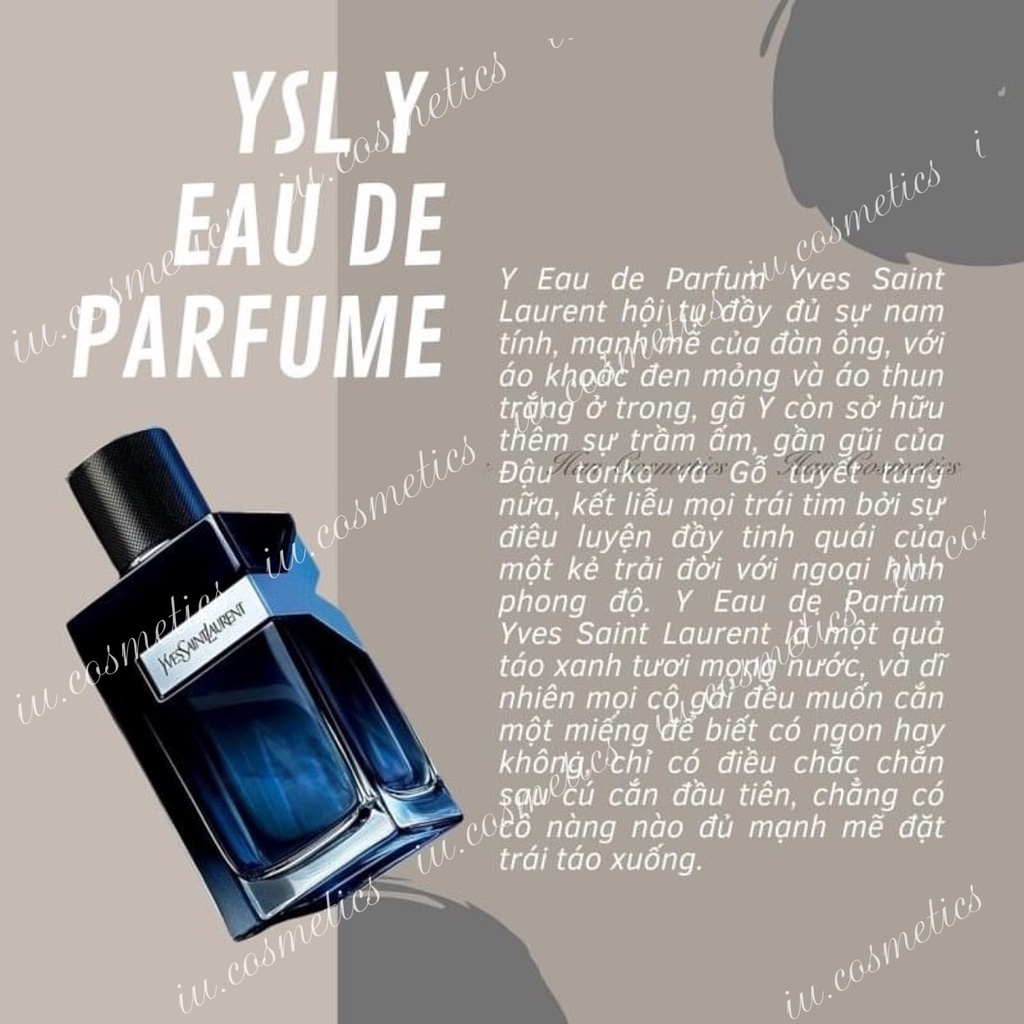 Nước hoa nam Y le parfum dung tích 100ml - Dầu thơm nam nam tính hương thơm lâu, mạnh mẽ - iu.cosmetics | BigBuy360 - bigbuy360.vn