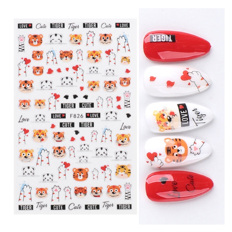 Sticker Dán Móng Tay Họa Tiết Động Vật Thời Trang