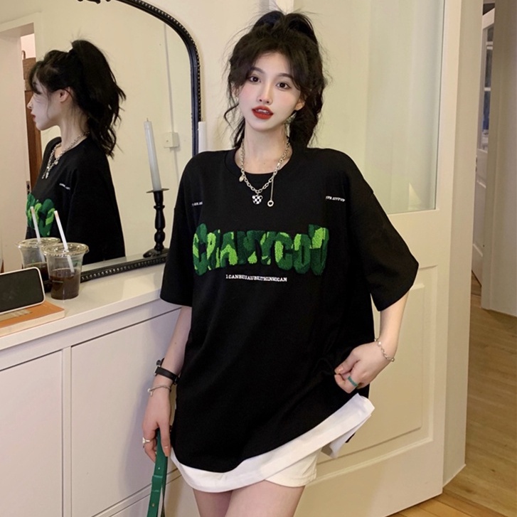 Áo Thun Nữ Ngắn Tay In Chữ Thời Trang Hàn Quốc