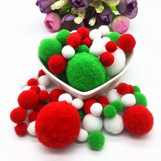 Pompom trang trí giáng sinh - pom pom hỗ hợp đủ size