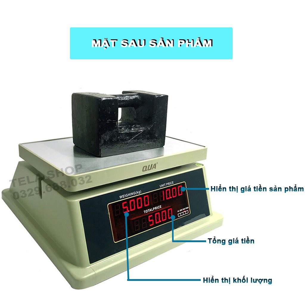 Cân Điện Tử Tính Tiền 30kg Chống Nước Hai Màn Hình Trước Sau Tela Shop