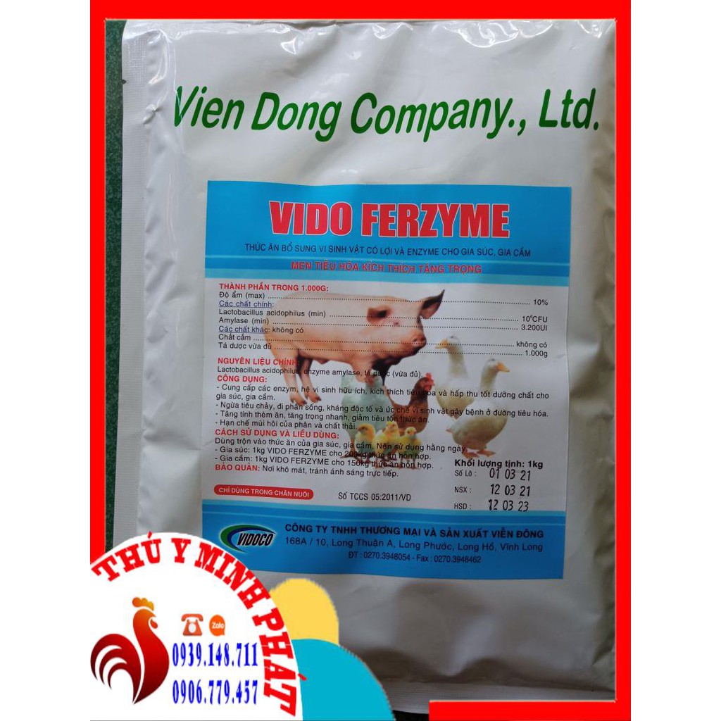 MEN TIÊU HÓA VIDO FERZYME (gói 1kg)