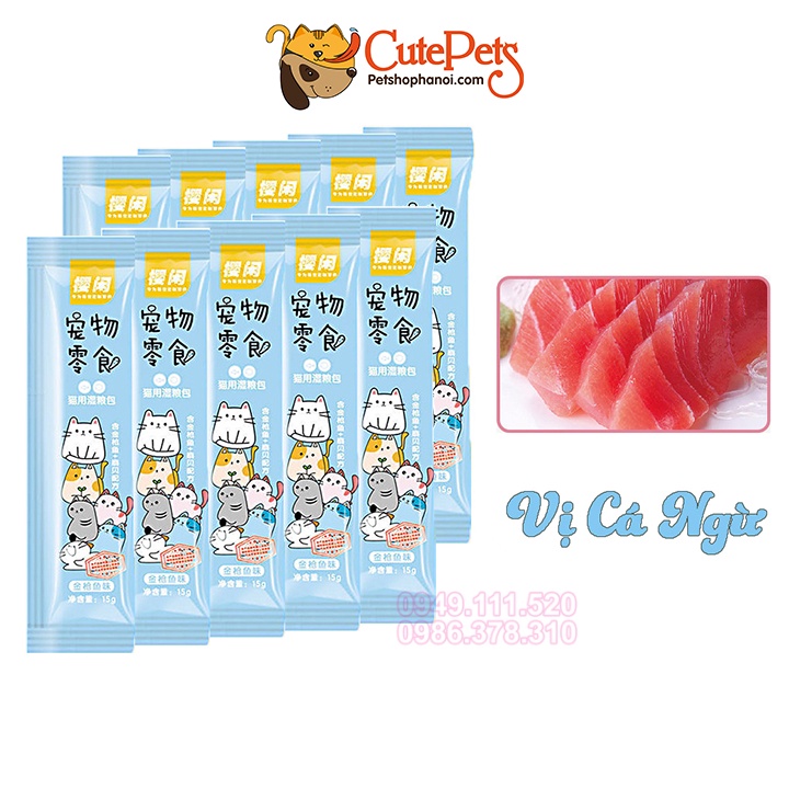 Súp thưởng cho mèo Shizuka combo 10 thanh Súp dinh dưỡng cho mèo - CutePets