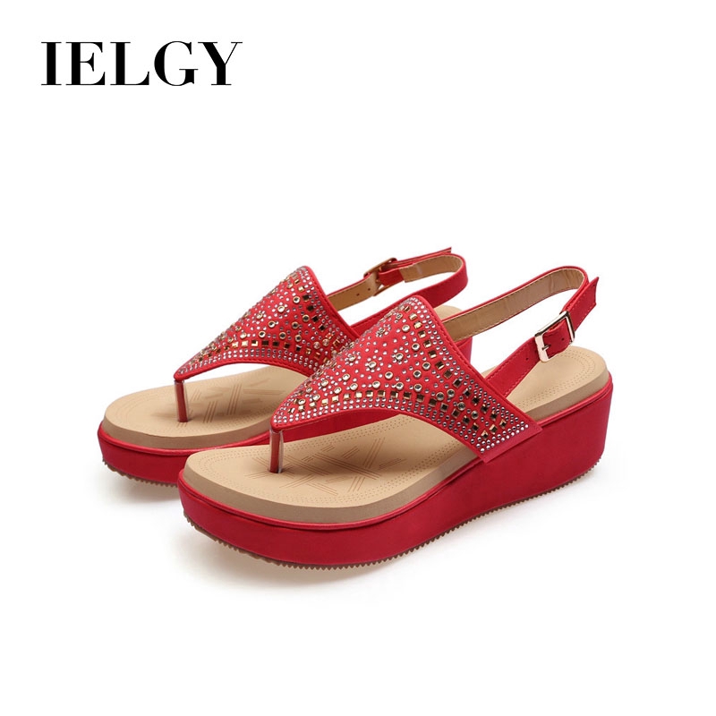 Giày Sandal Đế Xuồng IELGY Cho Nữ Có Khóa Cài Thời Trang