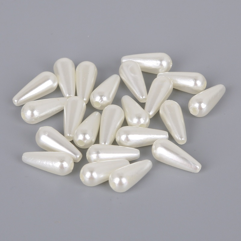 Set 100 hạt ngọc trai nhân tạo hình giọt nước bằng chất liệu acrylic dùng để làm đồ trang sức thủ công