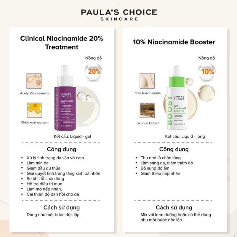 Tinh chất dưỡng sáng da mờ thâm se lỗ chân lông serum Paula's choice niacinamide 20% booster | BigBuy360 - bigbuy360.vn