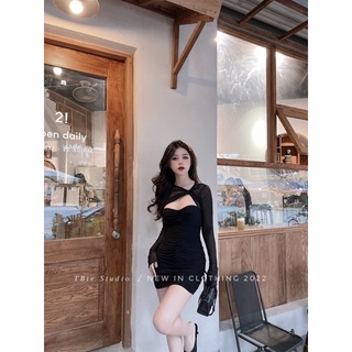Thuybieshop | váy lưới xoắn ngực