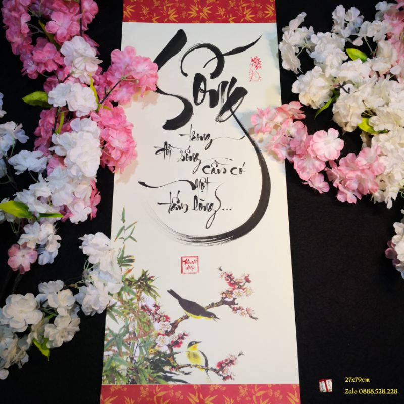 Tranh thư pháp chữ Sống