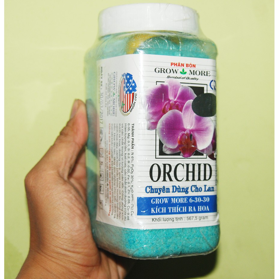 Phân bón chuyên dùng cho lan Grow More Orchid 6-30-30 + TE (567g) nhập khẩu Mỹ