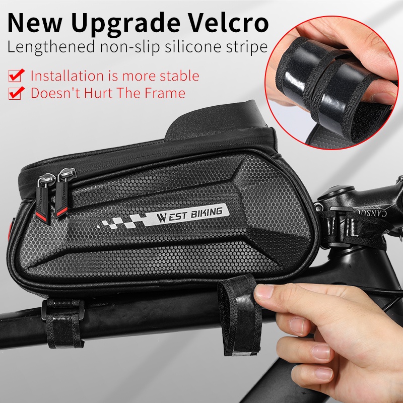 Túi đựng điện thoại WEST BIKING 0707261 gắn khung xe đạp leo núi màu phản quang chống thấm nước