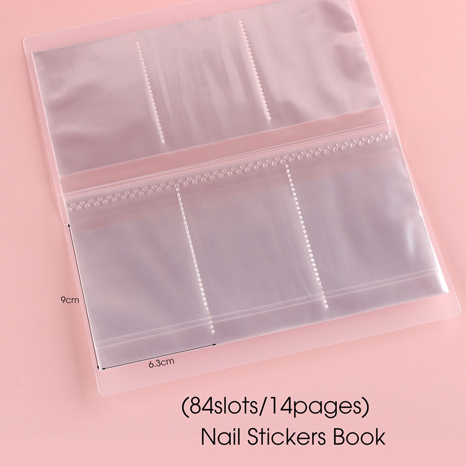 Sách đựng miếng dán nước STZPRONAIL thiết kế đơn giản có 84 ngăn dùng để trưng bày album ảnh/ làm móng
