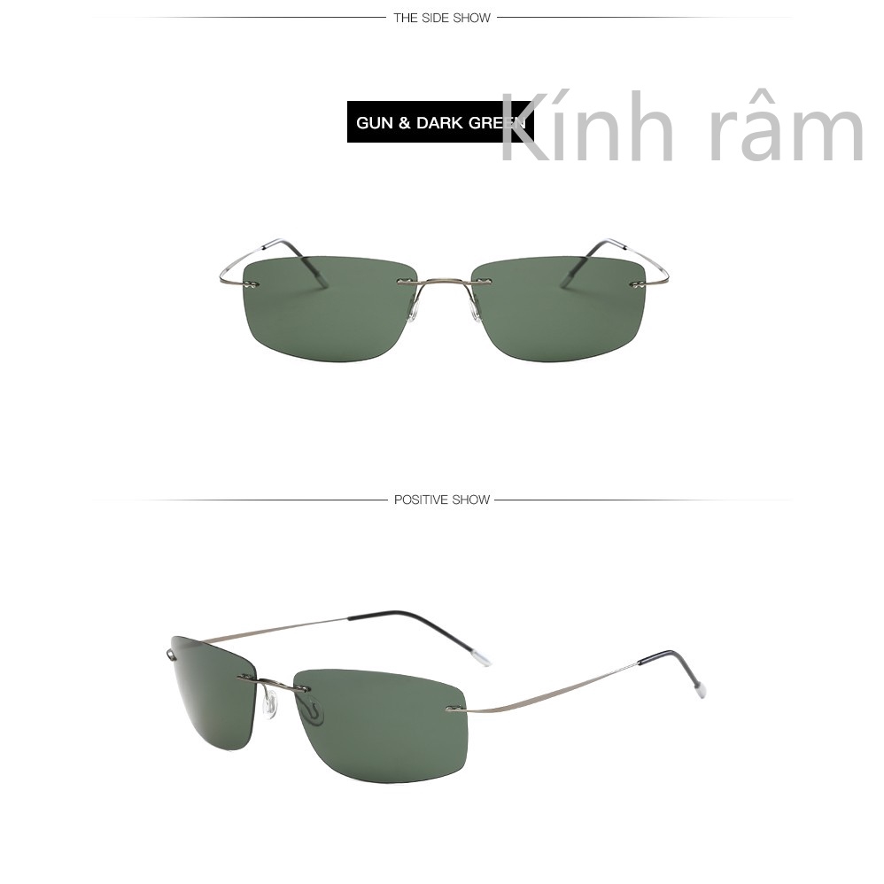 Kính mát gọng mỏng có tròn phân cực cho nam