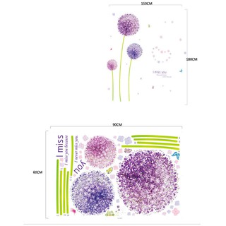 Decal trang trí hoa bồ công anh tím ( Kèm Video thật )