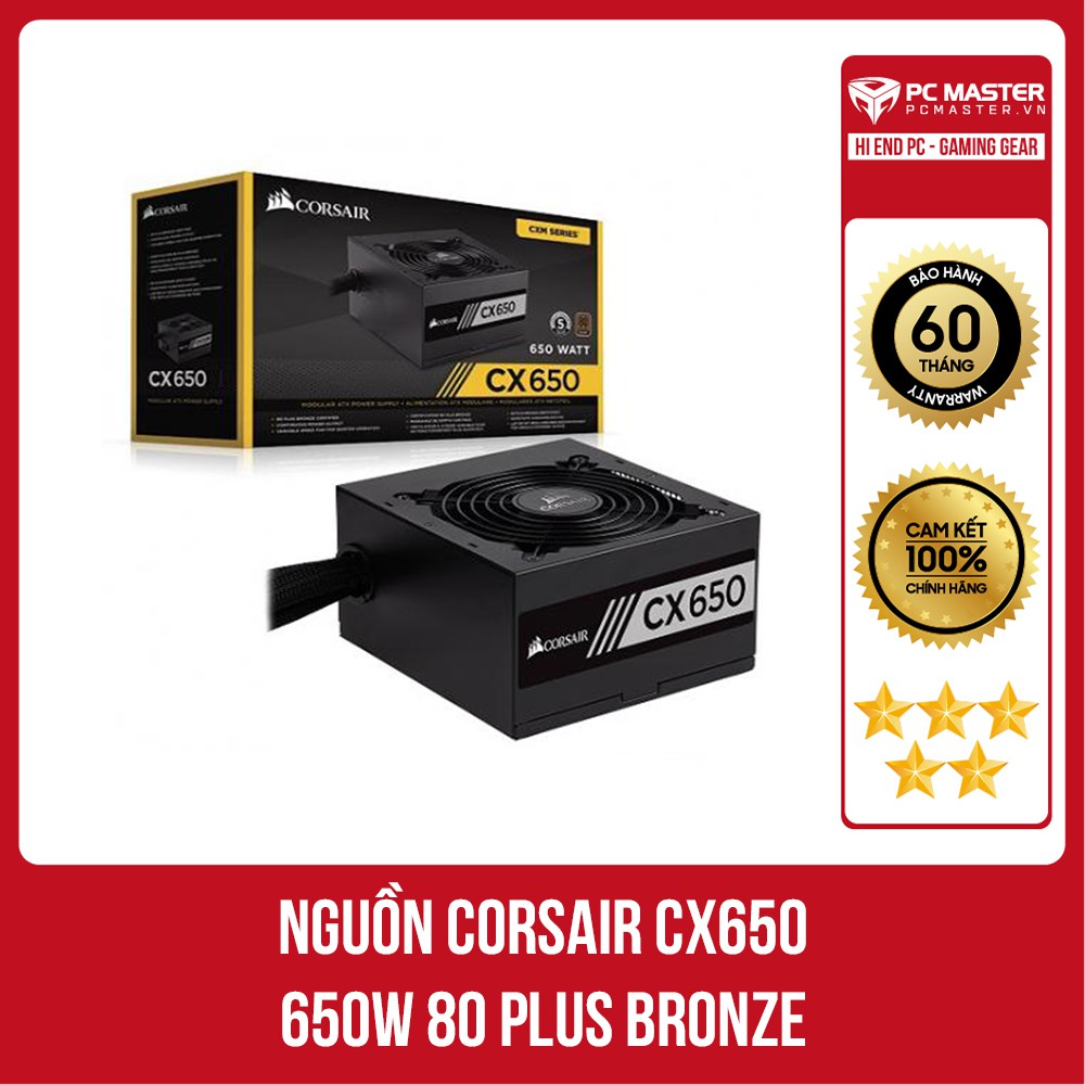 Nguồn máy tính Corsair CX650 - 650W 80 Plus Bronze