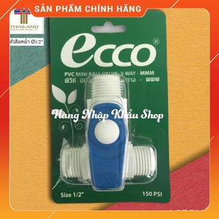 Van khoá nước Ecco 3 đầu răng ngoài nhập khẩu từ Thái Lan