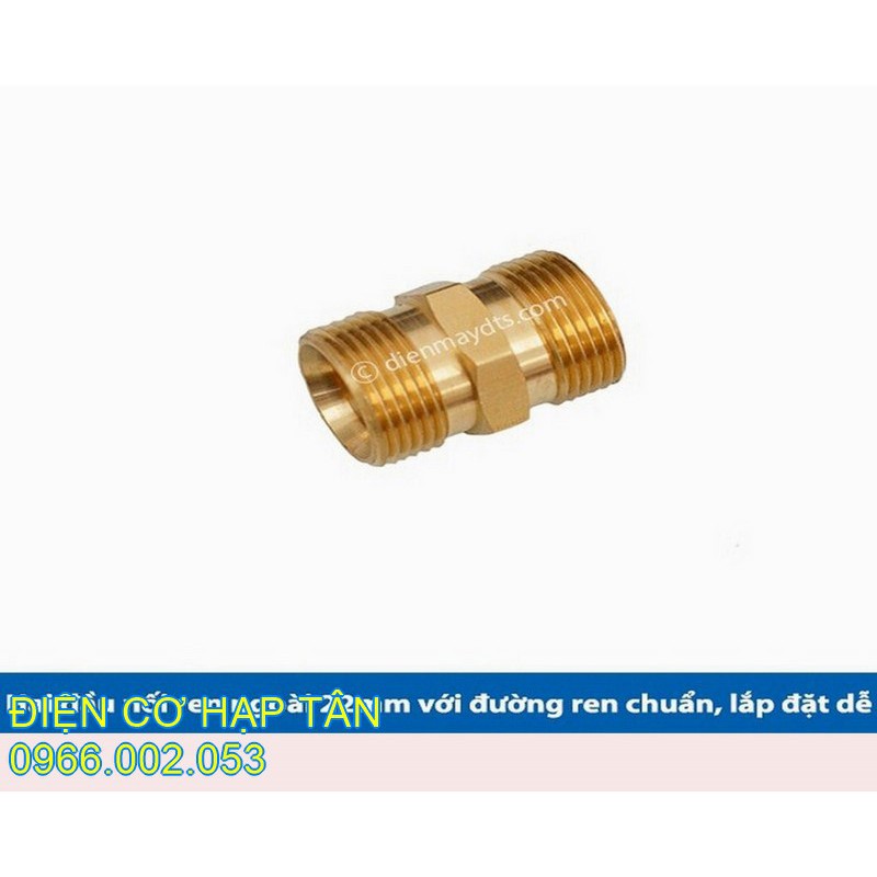 NỐI DÂY XỊT RỬA XE   RĂNG 22MM- ĐỒNG NGYÊN CHẤT