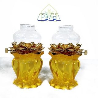 Đèn Thờ Thủy Tinh Thắp Dầu (Combo 2) (19 x 9 cm)