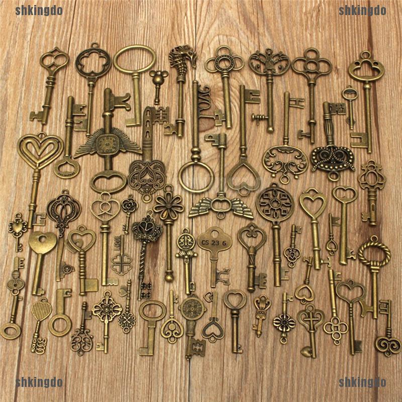 Set 69 chìa khóa đồng phong cách vintage